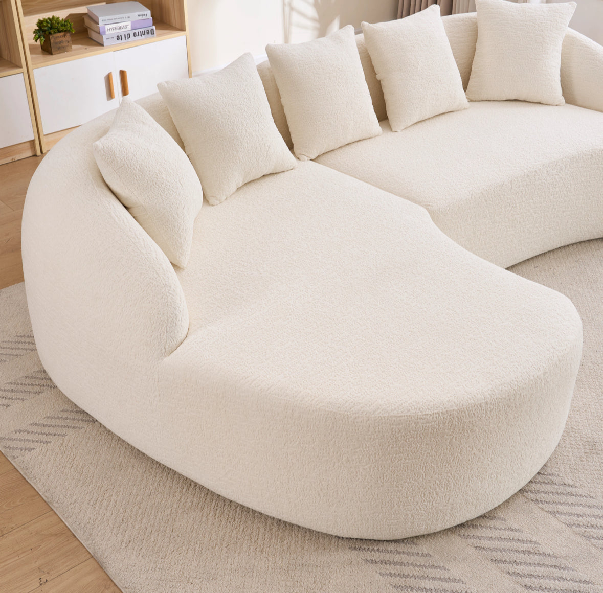 Boneless Cloud Sofa | Curved Modular Couch | Luxury Chenille Lounge Sofa | No Assembly
