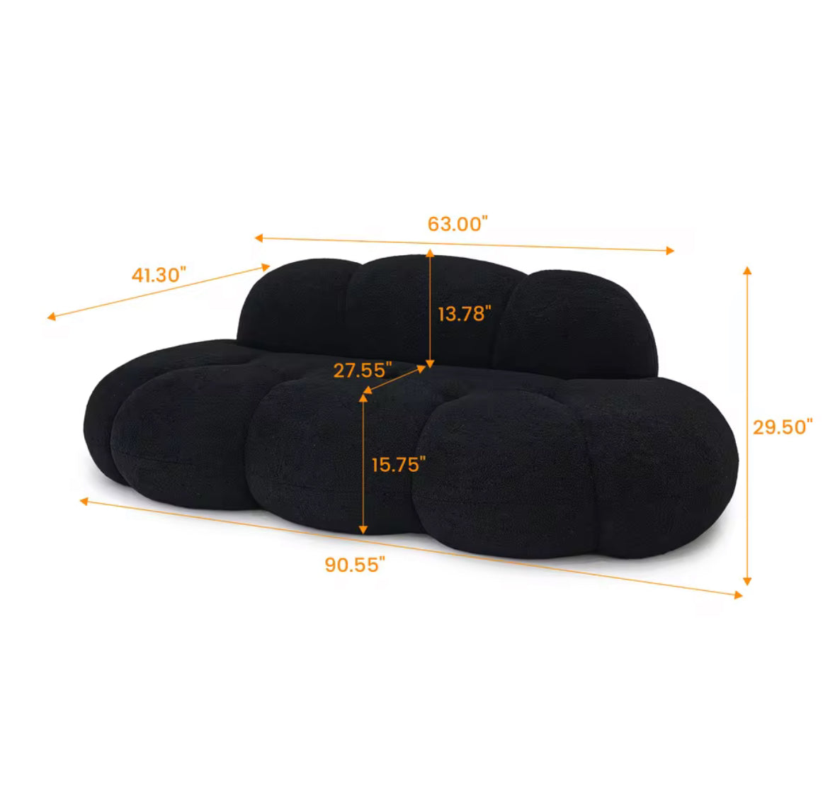 Cloud Shaped Couch | Italian Modern Bubble Sofa | Boucle Cloud Lounge | No Assembly