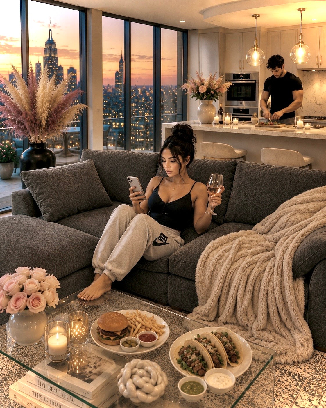 Cozy Cloud Oversized Sectional Sofa with Ottoman | Cozy Modular Chenille Couch
