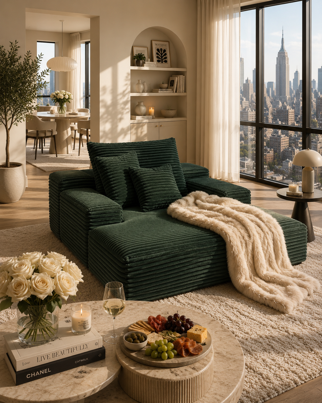 Corduroy Cloud Lounge Chair | Oversized Plush Sofa Bed