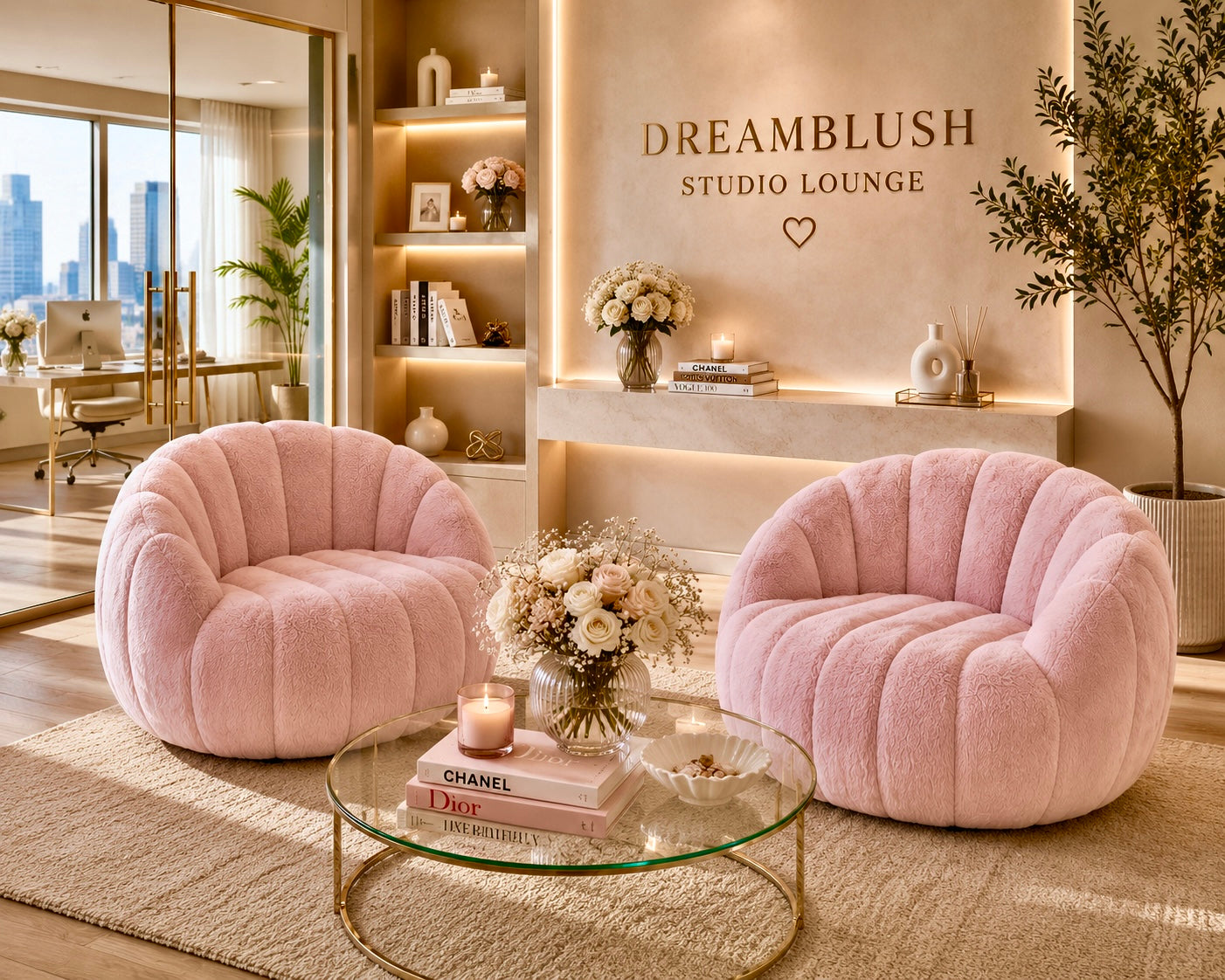 Luxury Pumpkin Accent Chair | Cozy NYC Apartment Decor & Modern Living Room Inspiration