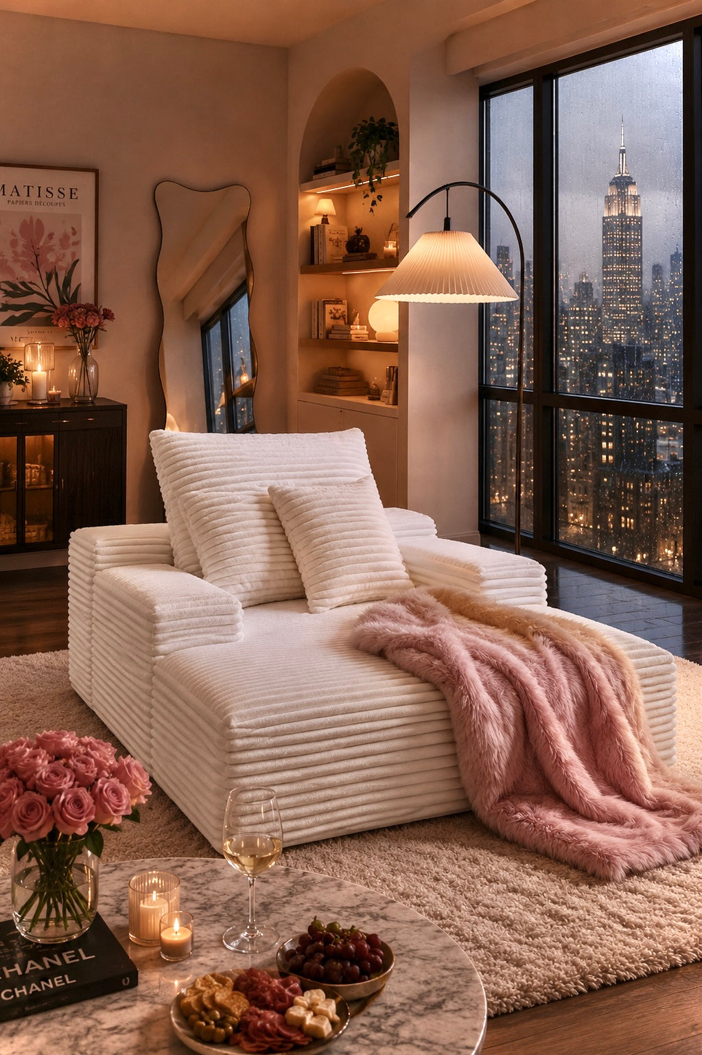 Corduroy Cloud Lounge Chair | Oversized Plush Sofa Bed