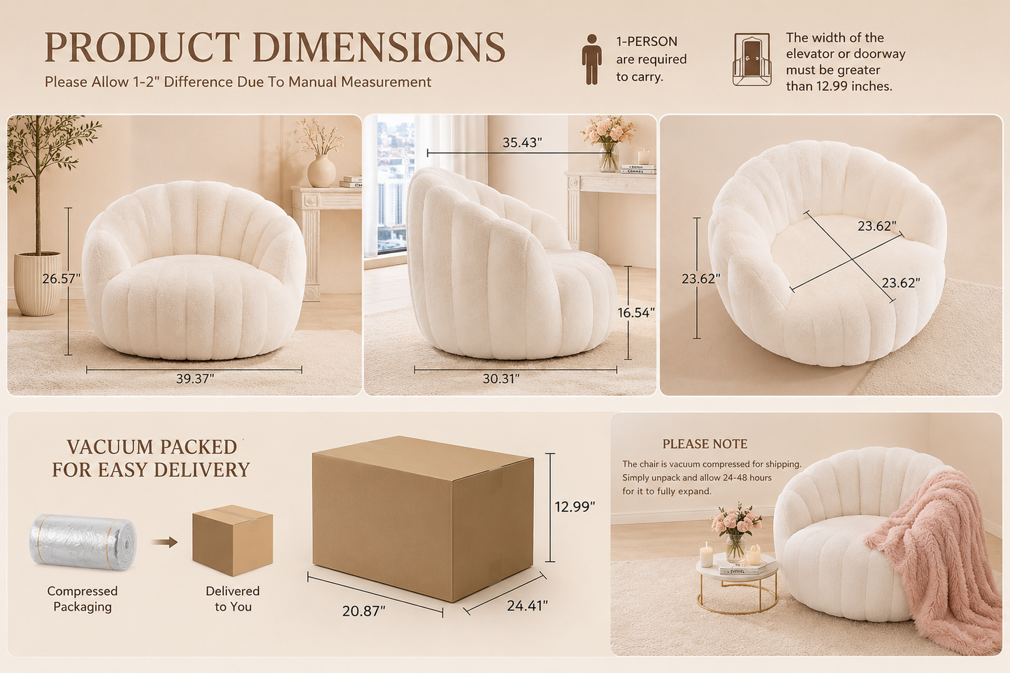 Luxury Pumpkin Accent Chair | Cozy NYC Apartment Decor & Modern Living Room Inspiration