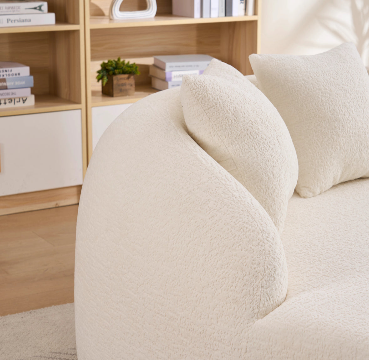 Boneless Cloud Sofa | Curved Modular Couch | Luxury Chenille Lounge Sofa | No Assembly